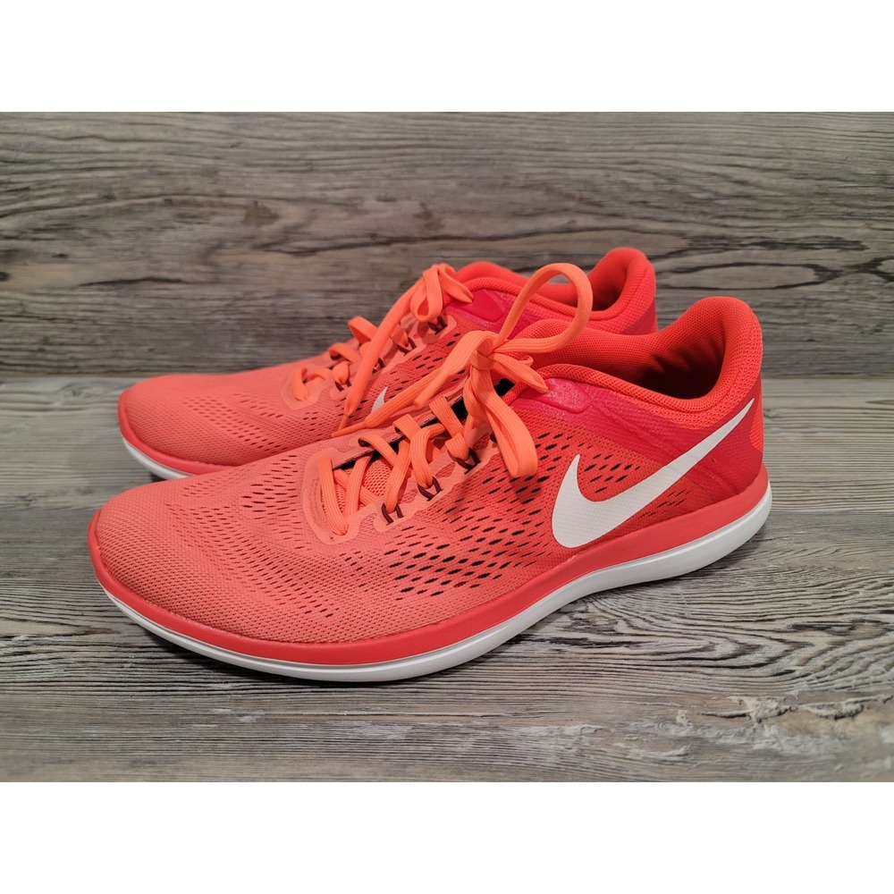 Nike Flex 2016 running shoe bright Mango breathable mesh woman's size 10